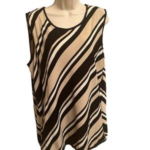 Josephine Chaus Diagonal Stripes Sleeveless Sweater. Women’s Size 2.